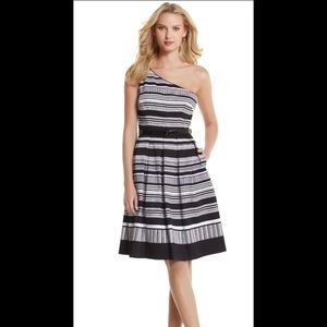 White House Black Market One Shoulder Dress, Sz 4